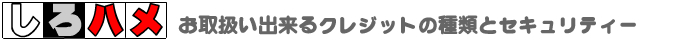 しろハメ お取扱い出来るクレジットの種類とセキュリティー